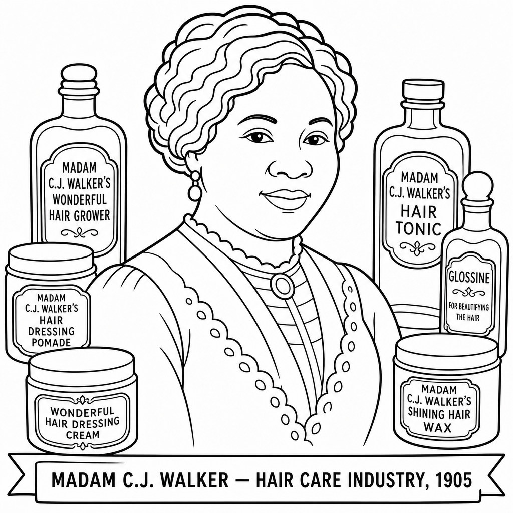 Madam C.J. Walker coloring page