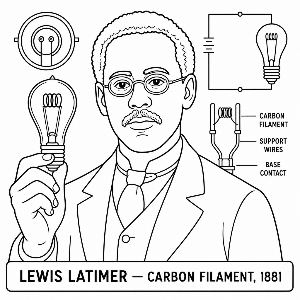 Lewis Latimer coloring page