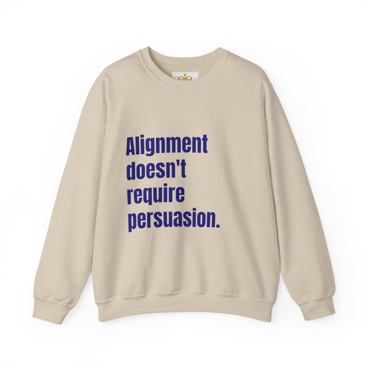 Front of the Alignment Crewneck in Akhet sand tone