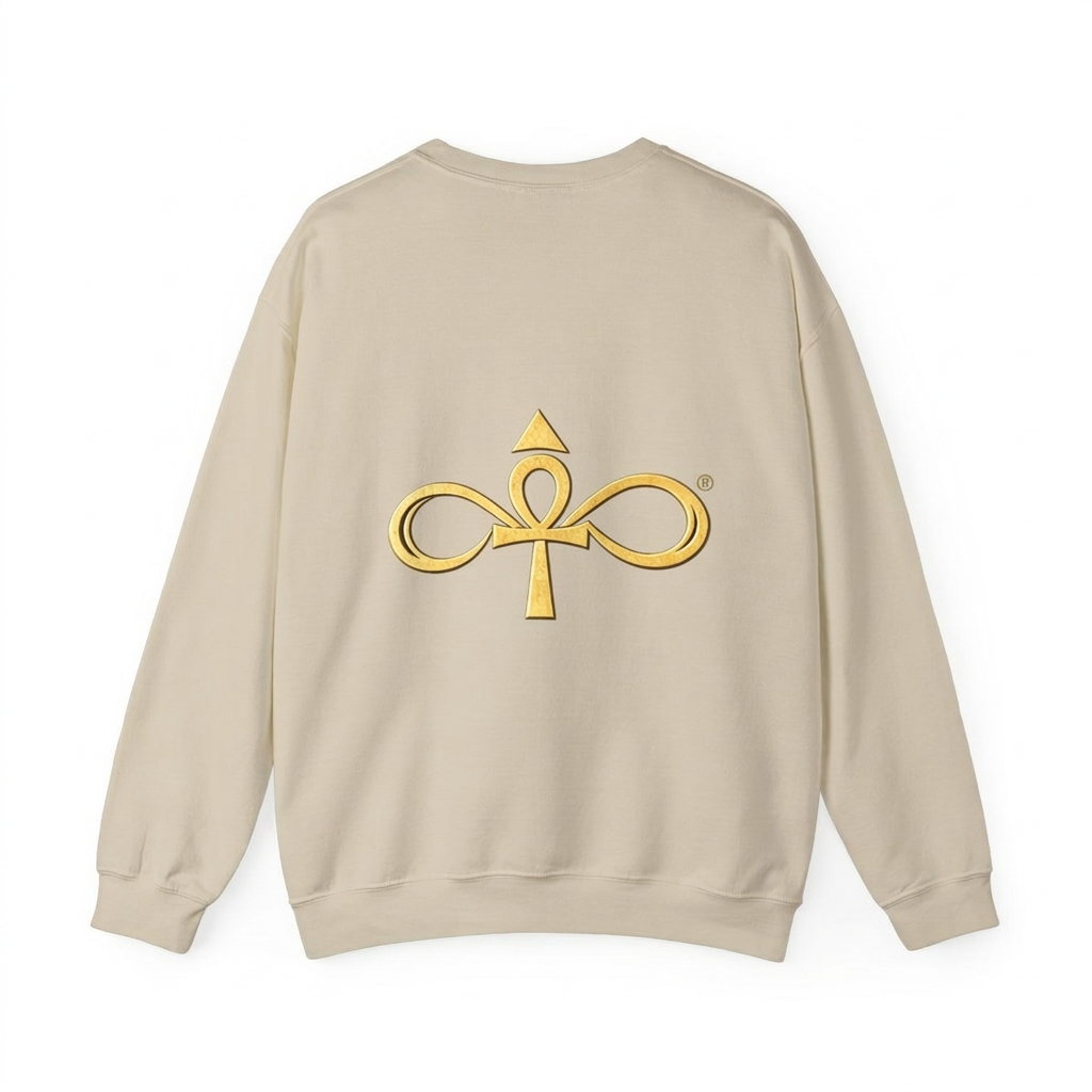 Back of the Alignment Crewneck in Akhet sand tone