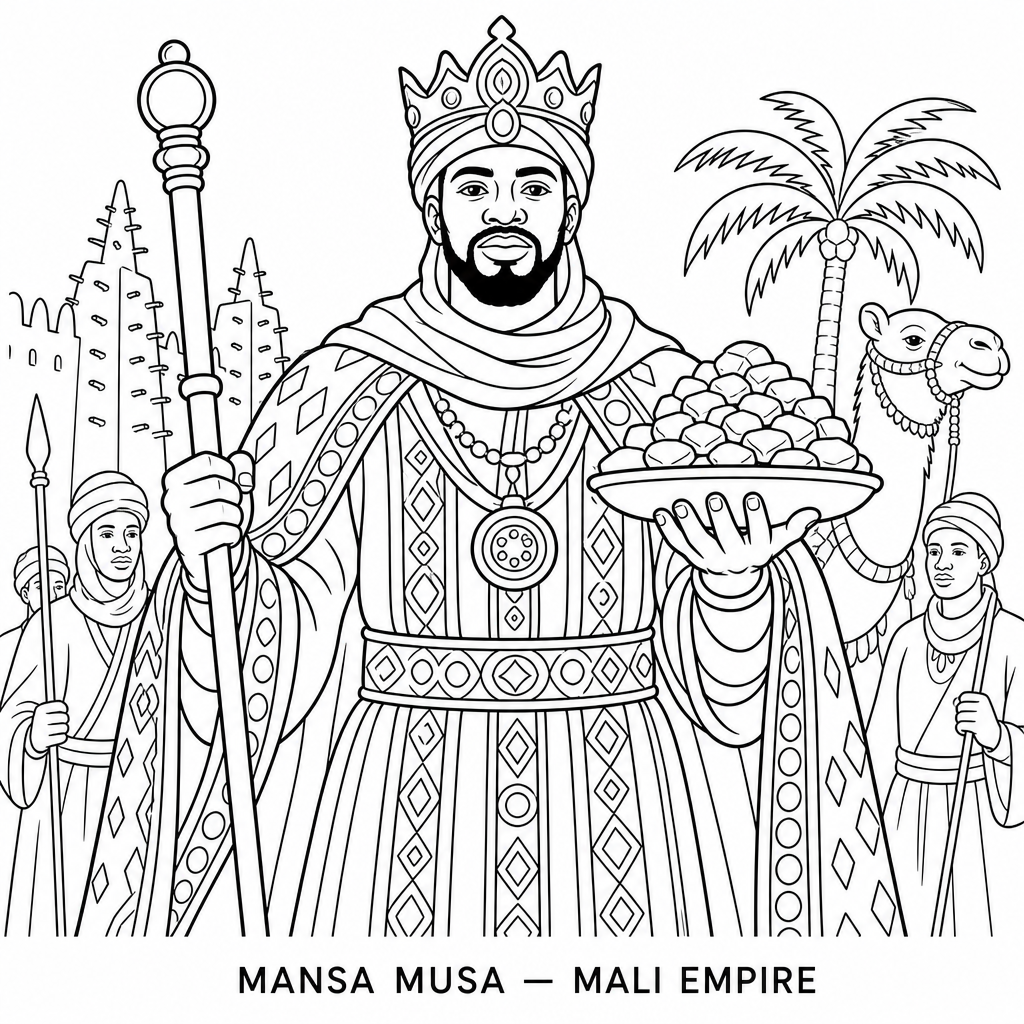 Mansa Musa coloring page