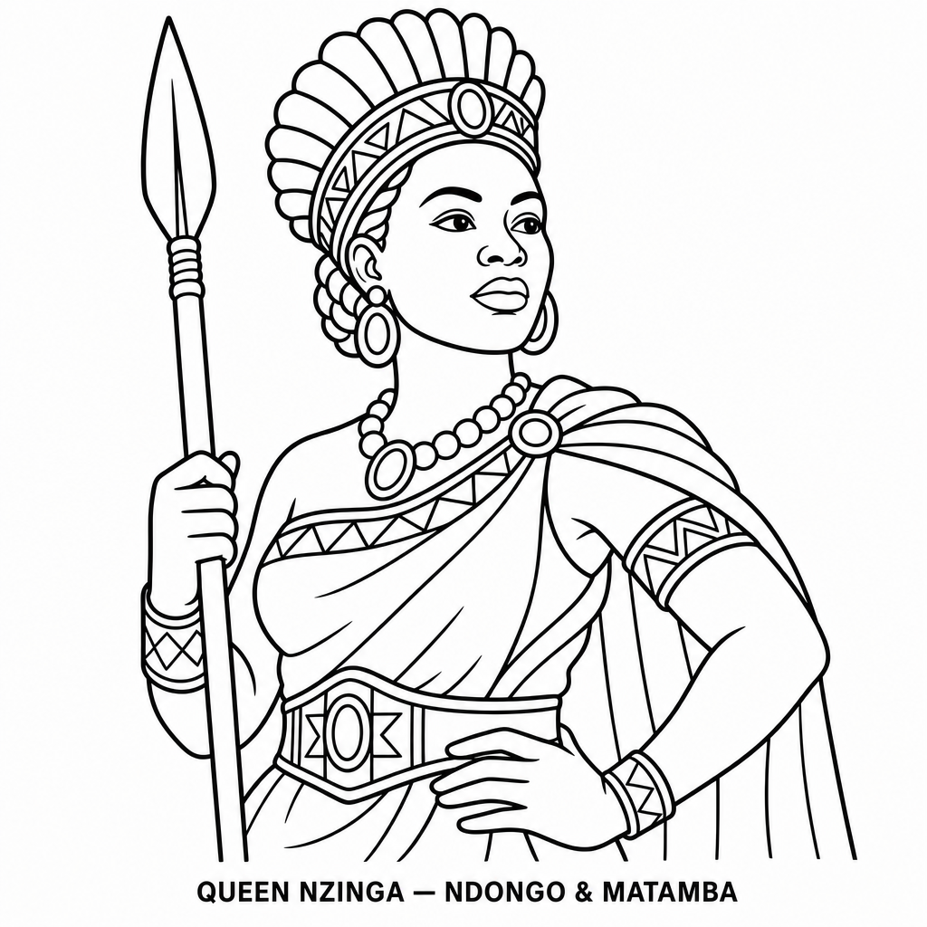 Queen Nzinga coloring page